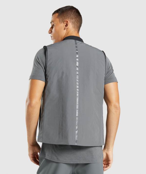 Panske Vesty Gymshark Retake Reversible Tmavo Siva Čierne | KB4016578
